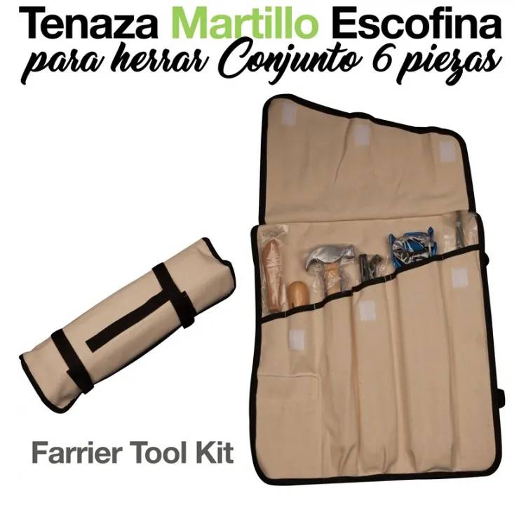 TENAZA MARTILLO ESCOFINA HERRAR CONJUNTO 6 piezas