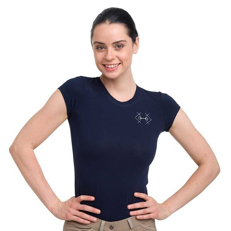 CAMISETA HÍPICA PARA MUJER DE ALGODÓN BIT MANGA CORTA