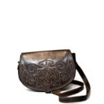 BOLSO POCADO BECERRO FLOR MARRÓN