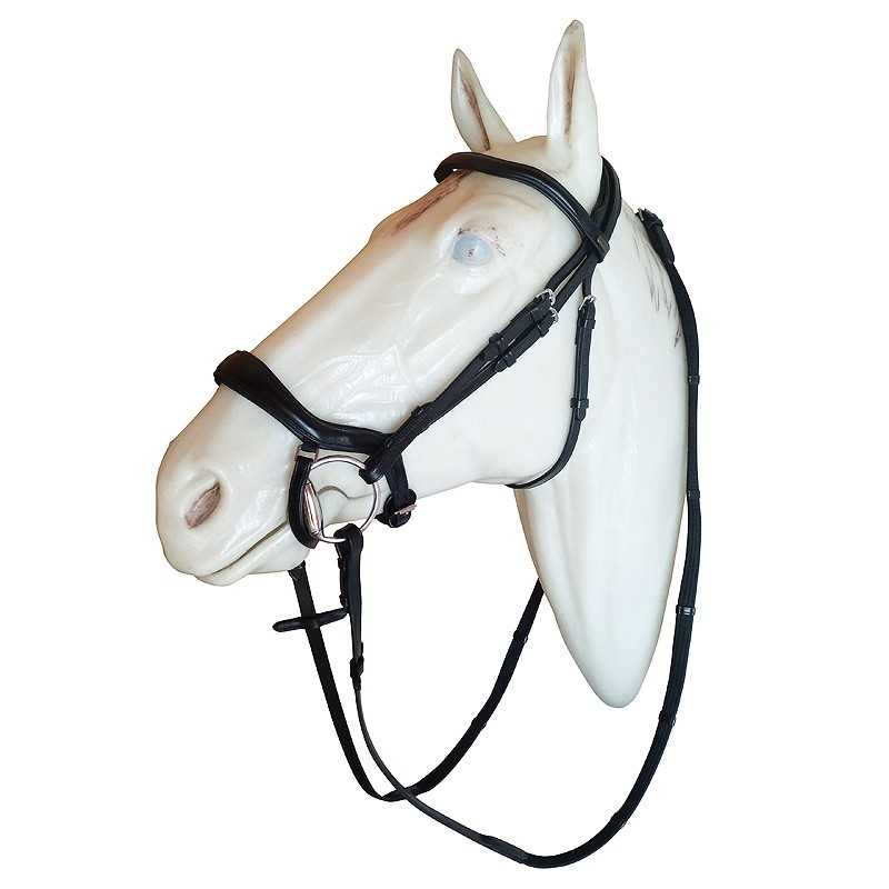 CABEZADA DE CUERO INGLÉS PARA SALTO ERGONÓMICA