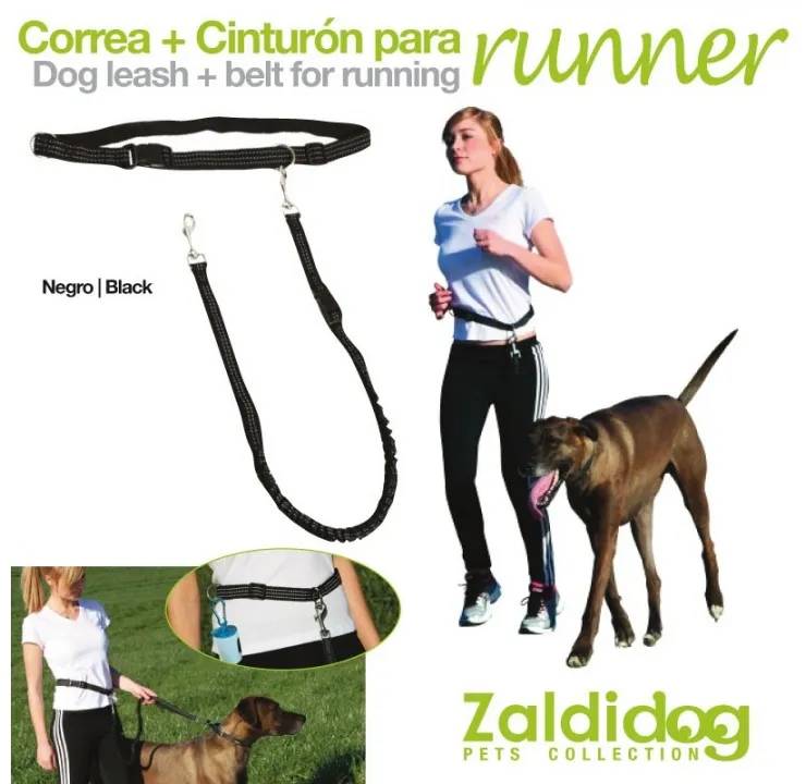 PERRO CORREA + CINTURON PARA RUNNER 1-1.40m